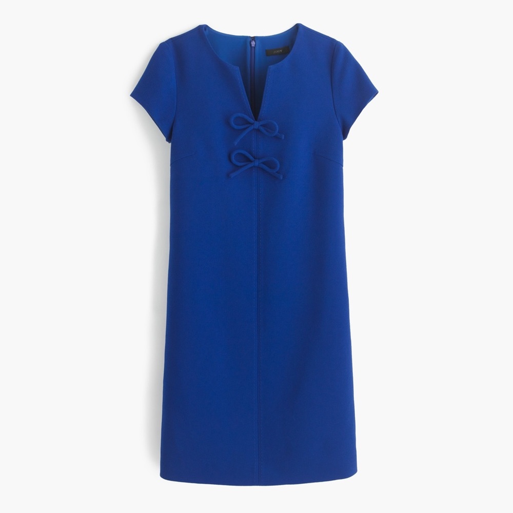 JCrew blue bow shirt dress